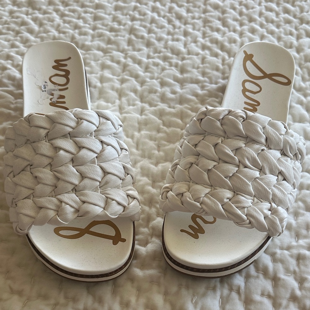 Sam Edelman Women's White Slide Sandals